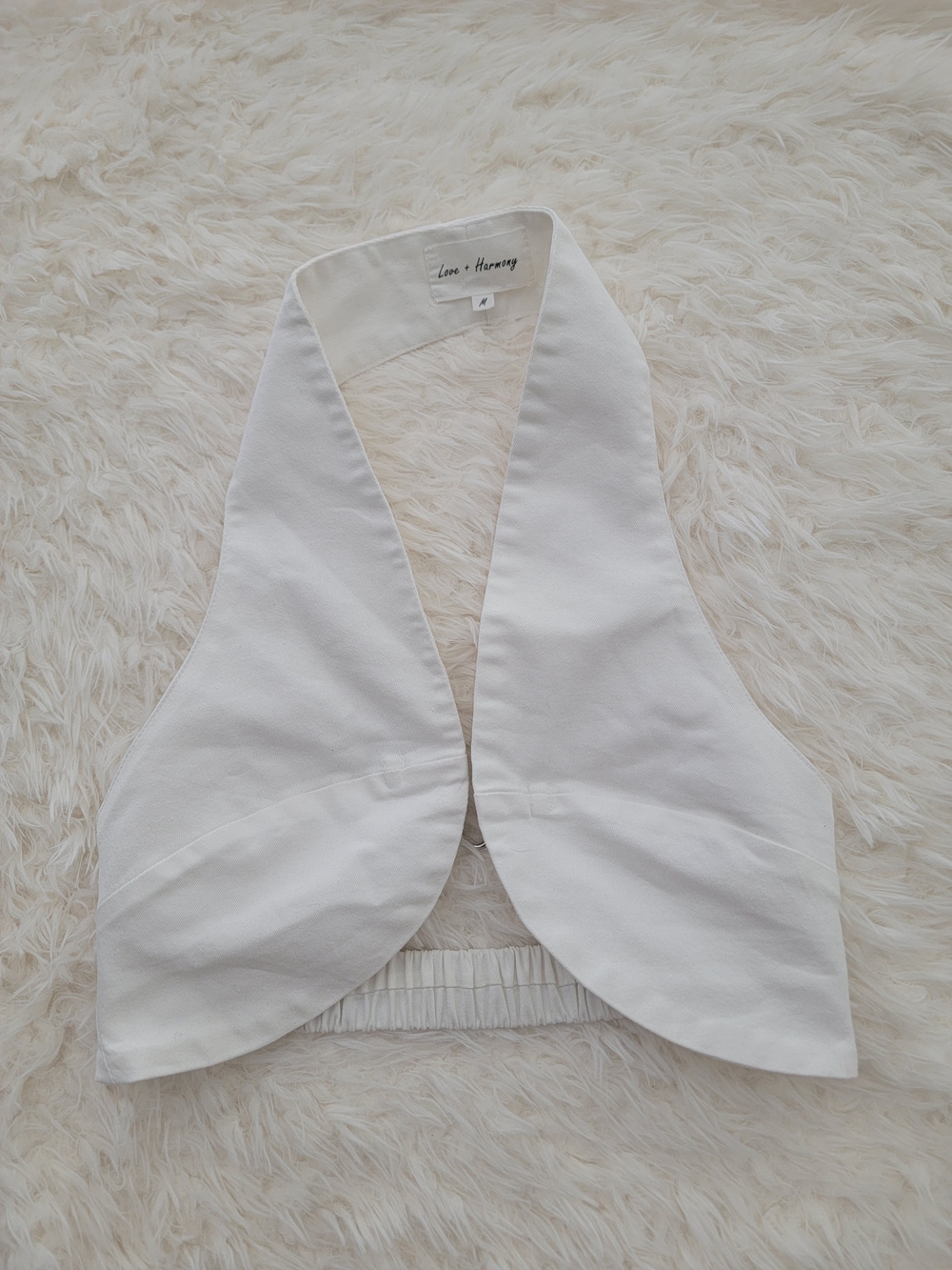 White Halter Crop Top by Love + Harmony
